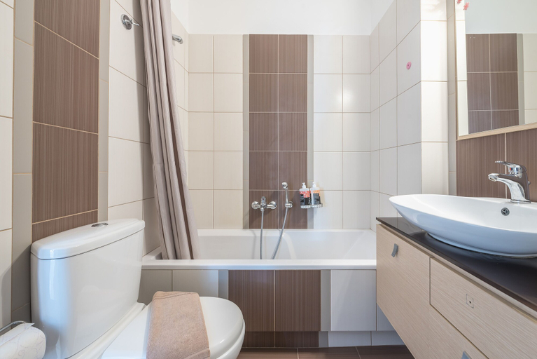 Bathroom 2, Elegant Home with Balcony by CloudKeys, Attica