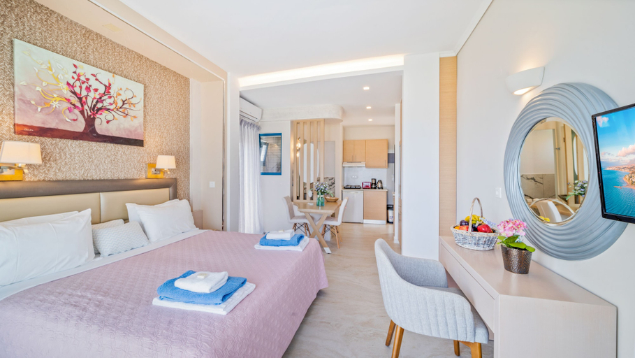 Bedroom 5, Pyrgos Beach Hotel Apartments, Crete