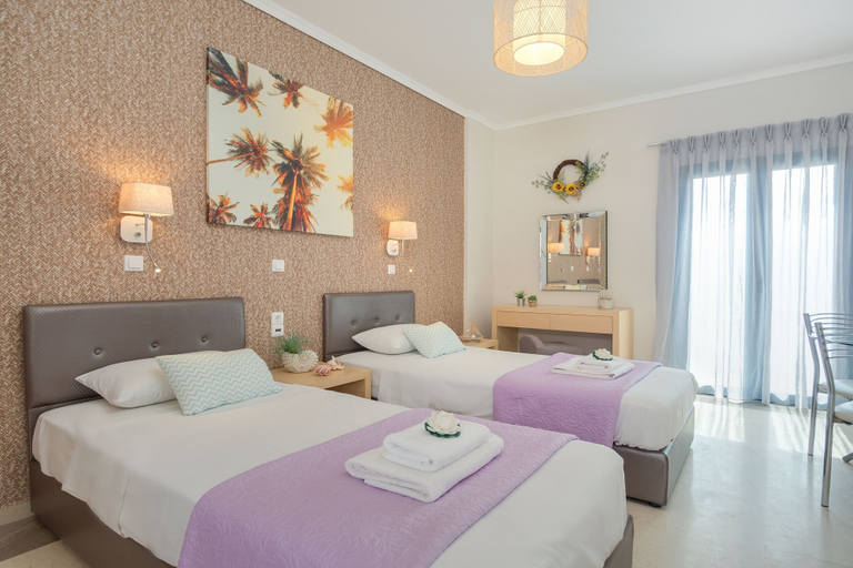 Bedroom 3, Pyrgos Beach Hotel Apartments, Crete