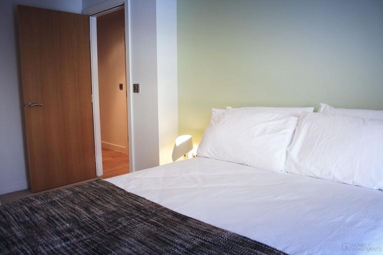 Bedroom 2, Homely Serviced Apartments - Blonk St, Sheffield