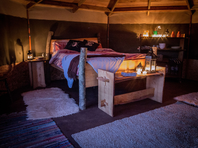 Bedroom 2, Grey Willow Yurts, Devon