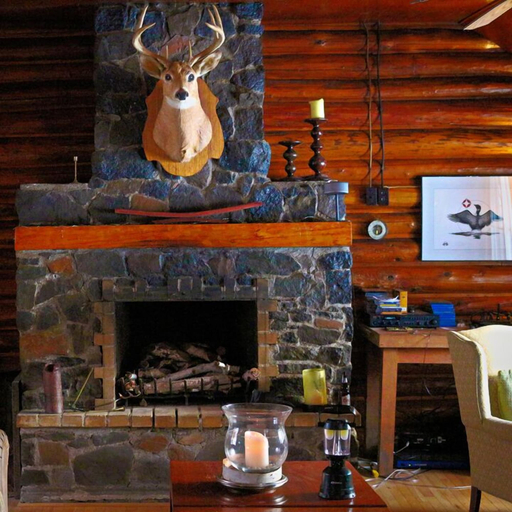 Fireplace, Lodge on the Point, Nipissing