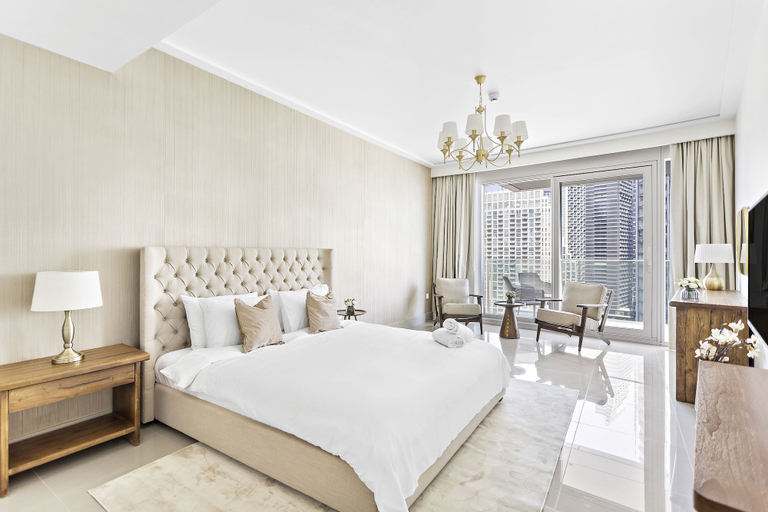 Bedroom 3, WelHome - Luxury Apartment Facing Burj Khalifa With Terrace, Dubai