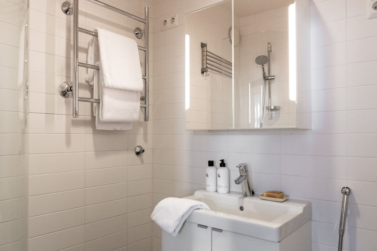 Bathroom, 1br apartment with balcony and sea view, Uusimaa