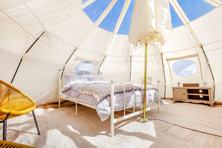 Bedroom 2, Star Gazing Bell Tent Farm Stay, Leicestershire