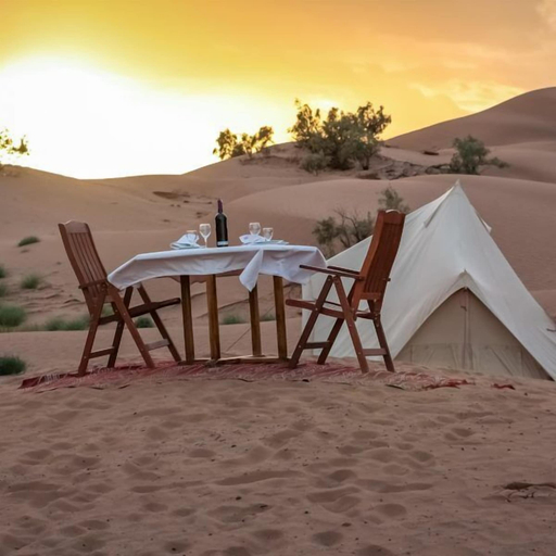 Breakfast area, Bivouac les Hommes Bleus exclusive camp, Ouarzazate