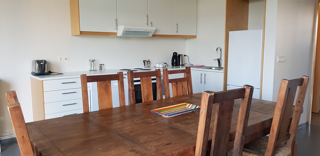 Private kitchen, Bifröst Apartments, Borgarbyggð