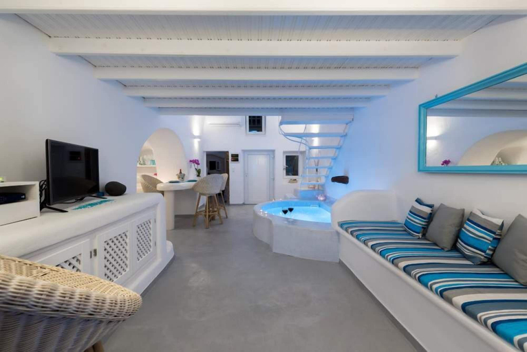 Bedroom 2, Fira white residence, South Aegean