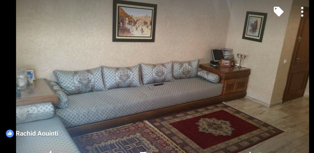 Living room, Impeccable 2-bed Apartment, Skhirate-Témara