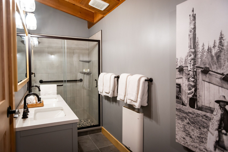 Bathroom, Haida House at Tllaal, Skeena-Queen Charlotte