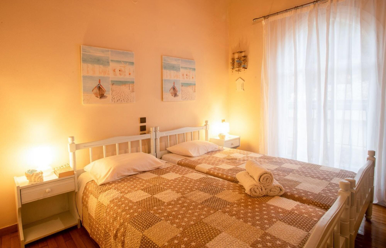 Bedroom 3, Villa Litsa Large Private Pool Walk to Beach Sea Views A C Wifi, Ionian Islands