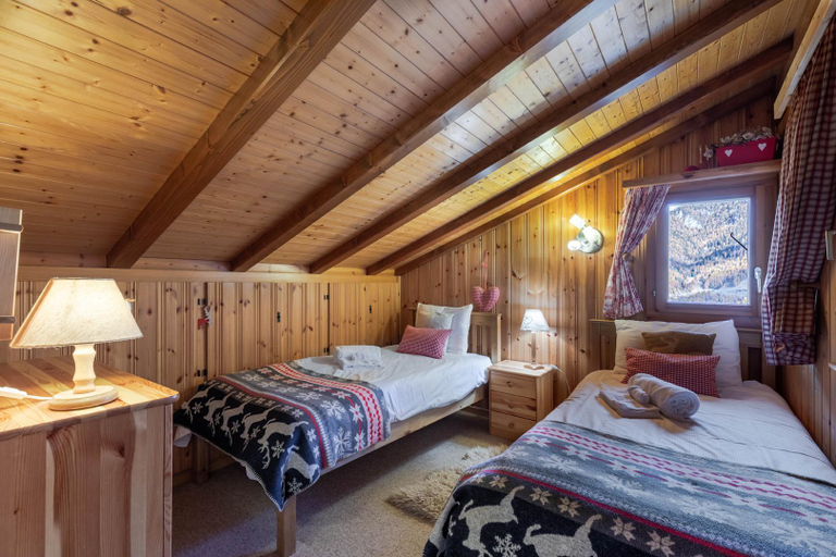 Bedroom 2, Chalet D'Arbi | Sauna chalet | Perfect for families, Martigny