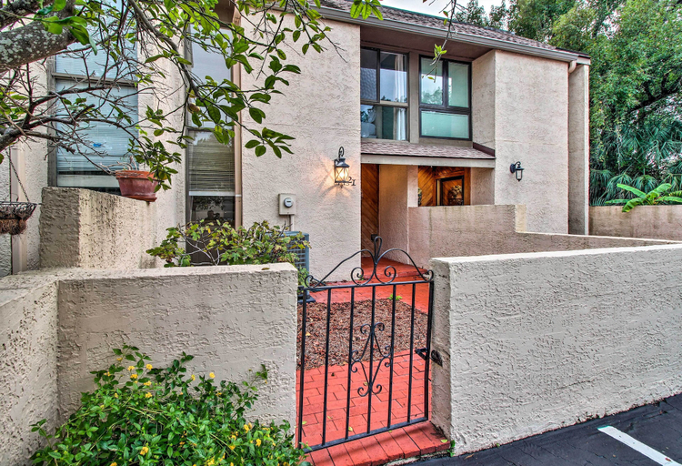 Exterior & Views, Home w/ Private Courtyard - Walk to Coligny Beach!, Beaufort