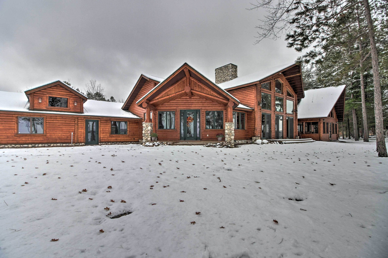 Exterior & Views 1, Dock, Fire Pit & Beach! Expansive Ruth Lake Home, Crow Wing
