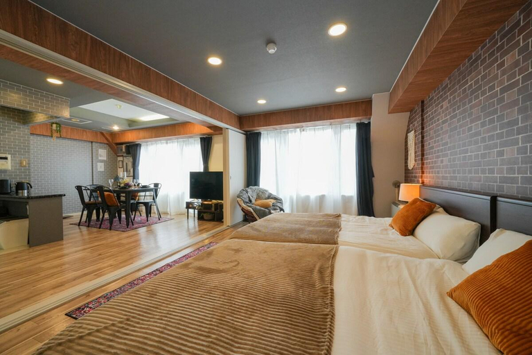 Bedroom 2, D902 Susukino 6pax Double public transportation 9F, Sapporo