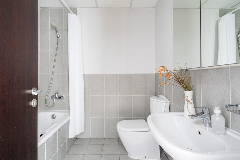 Bathroom 2, Contemporary 2BR w/ Maid's Room in JVC!, Dubai