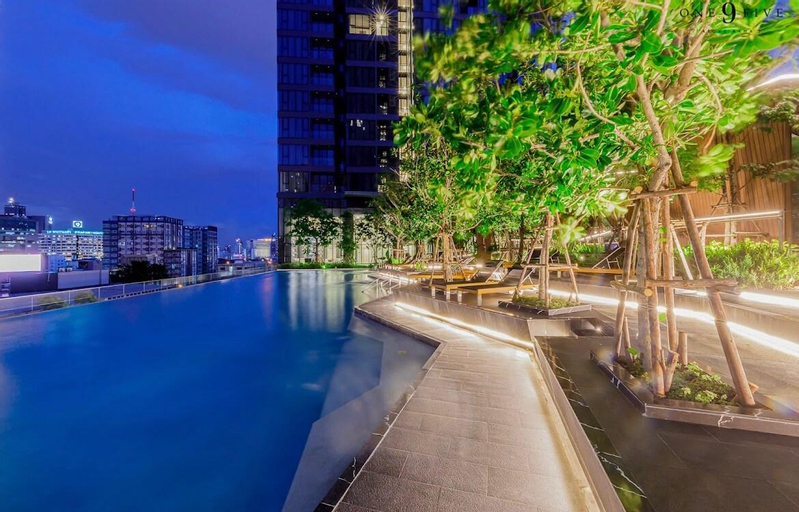 One9five-7-Rama9 One-bedroom apartment with infinity pool, gym, train night market, Shangtai Shopping Center, available for monthly rental, Huai Kwang