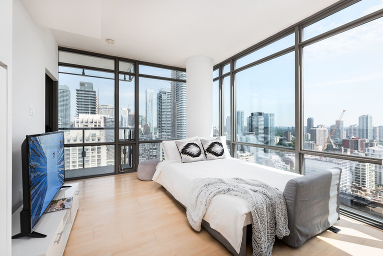 Bedroom 3, elegant condo with panoramic views, Toronto