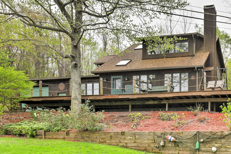 Exterior & Views 2, Bayfront Home w/ Dock & Deck in Wolcott!, Wayne