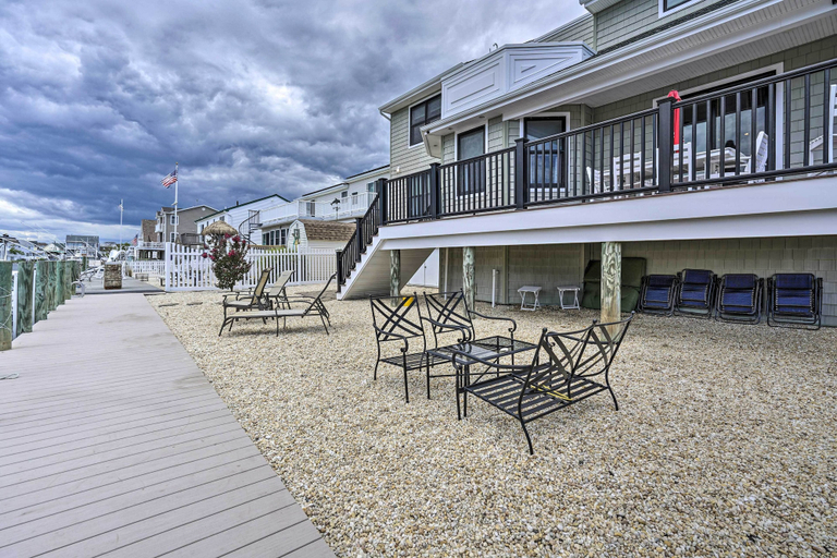 Exterior & Views 2, Stafford Township Home w/ Water Access & Dock, Ocean