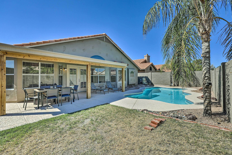 Exterior & Views 2, Patio + Fenced Yard: Family Retreat in Phoenix!, Maricopa