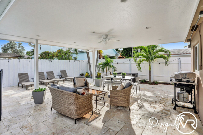 Terrace/patio, 6 BR With Heated Pool Close to Beach, Broward