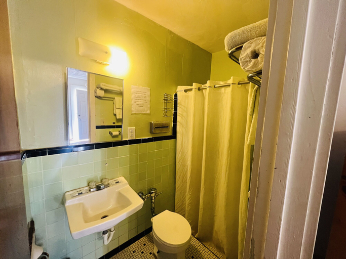 Bathroom, Budget INN, Runnels