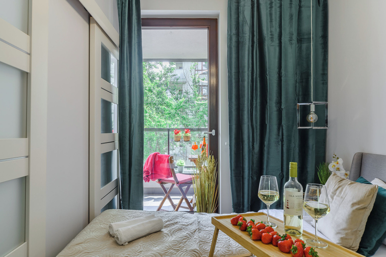 Bedroom 3, Lumina apartment with balcony Warsaw, Warsaw