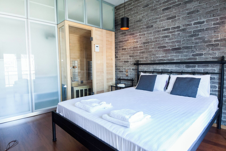 Bedroom 4, Stylish Sauna Retreat Apt in Gazi, Attica