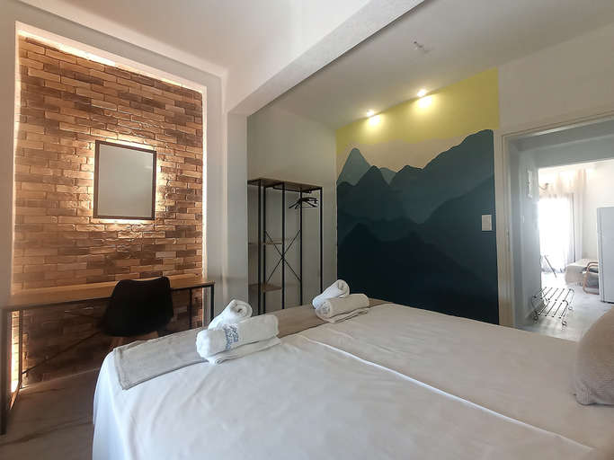 Bedroom 3, Salonikiou Beach Deluxe Apartments, Central Macedonia