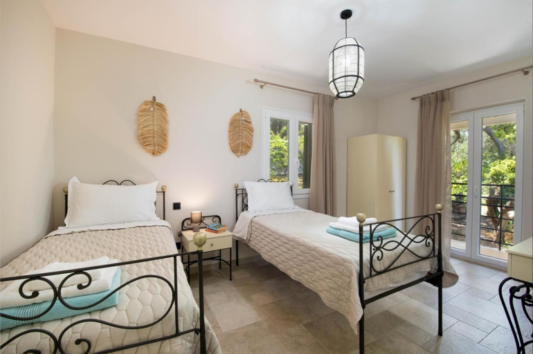 Bedroom 3, Villa Nefeli Large Private Pool Walk to Beach Sea Views A C Wifi Car Not Required - 2295, Ionian Islands