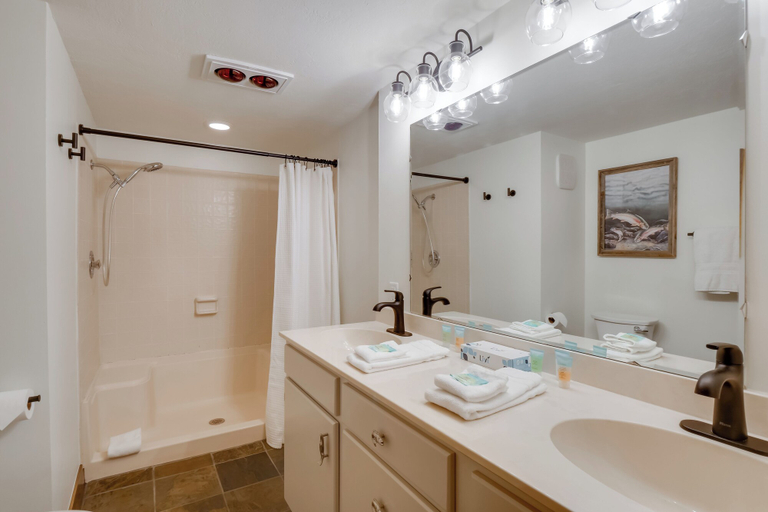 Bathroom 4, Walk to Ski Shuttle: Cozy Mountain Meadows Condo, Summit