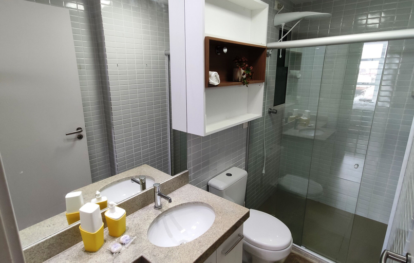 Bathroom, Vista Mar, Piscina e Lazer no Areias do Mar, Barra de São Miguel