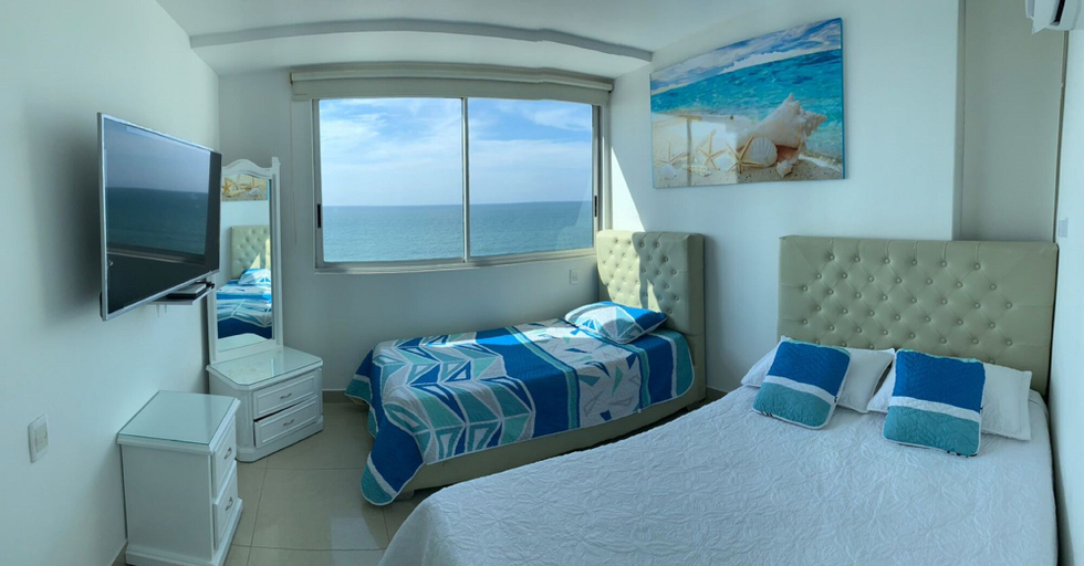 Bedroom 2, 2P1-6 APARTAMENTO FRENTE AL MAR CON WIFI, Cartagena de Indias