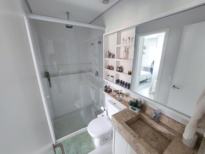 Bathroom, Ap Madri - Piscina - Floripa - Conforto, Florianopolis