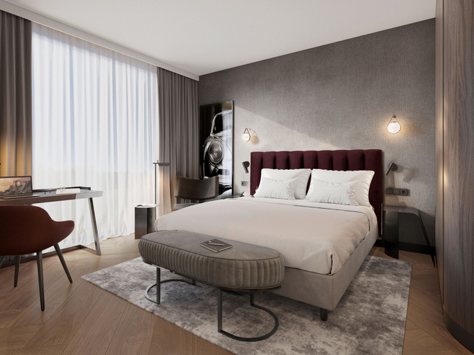 Bedroom 2, Radisson Blu Hotel At Porsche Design Tower Stuttgart, Stuttgart