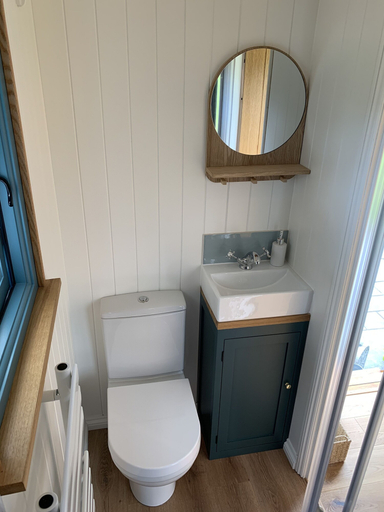 Bathroom 3, St. Kew Shepherd Huts, Cornwall