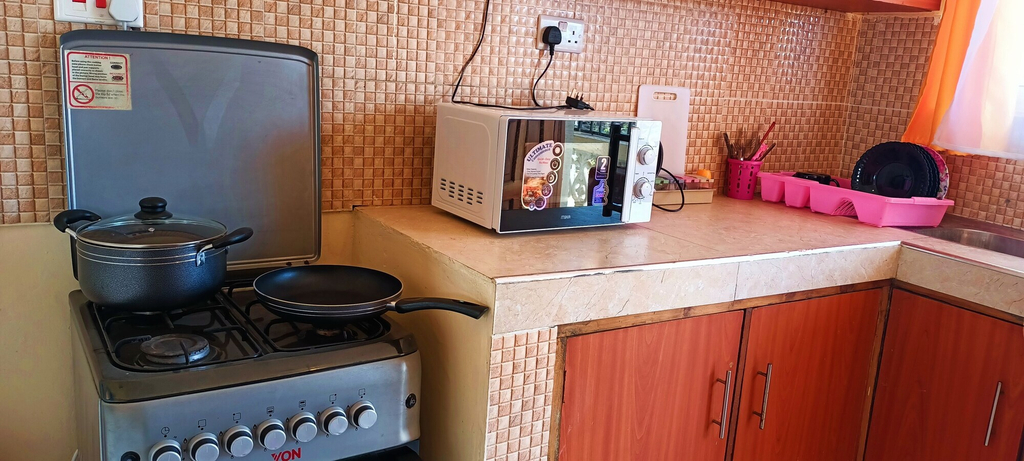 Private kitchen 3, 2-bed Penthouse in Mtwapa With Rooftop Terrace, Kilifi South