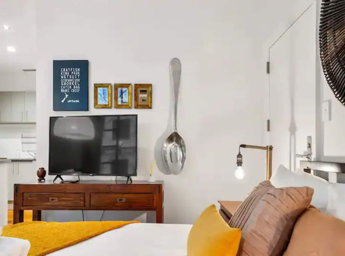 Bedroom 5, Stylish Studio With Pool And Gym, Waitakere