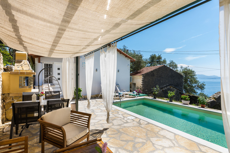 Terrace/patio 3, Alkinoi Seaview Villa with private Pool by Konnect, Nisaki, Ionian Islands