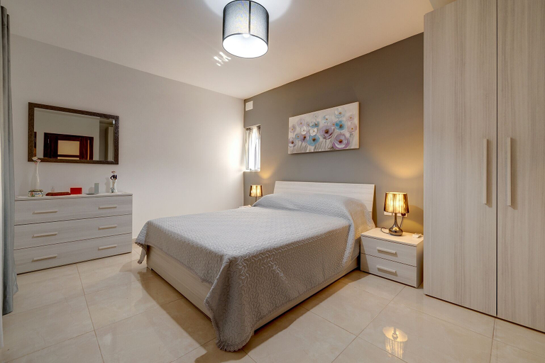 Bedroom 3, Stylish, Bright and Airy Apart in Central Bugibba, Saint Paul's Bay