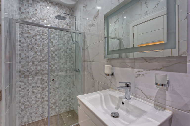Bathroom, Stylish 1BR Apartment Steps to the Promenade