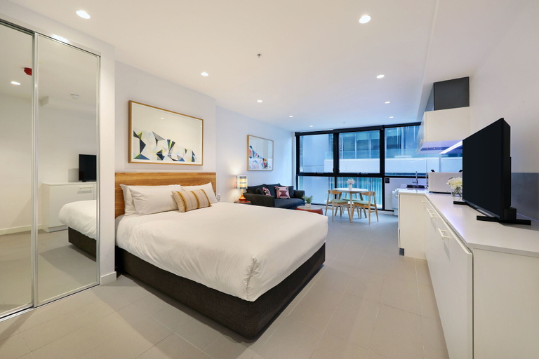 Bedroom 3, The Canvas Apartment Hotel, Melbourne