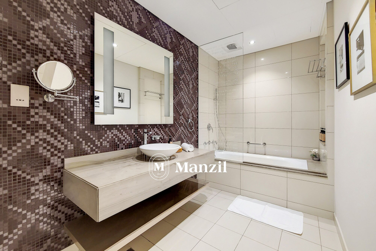 Bathroom 4, Manzil - Cozy 1BR in Paramount w Burj Khalifa View, Dubai