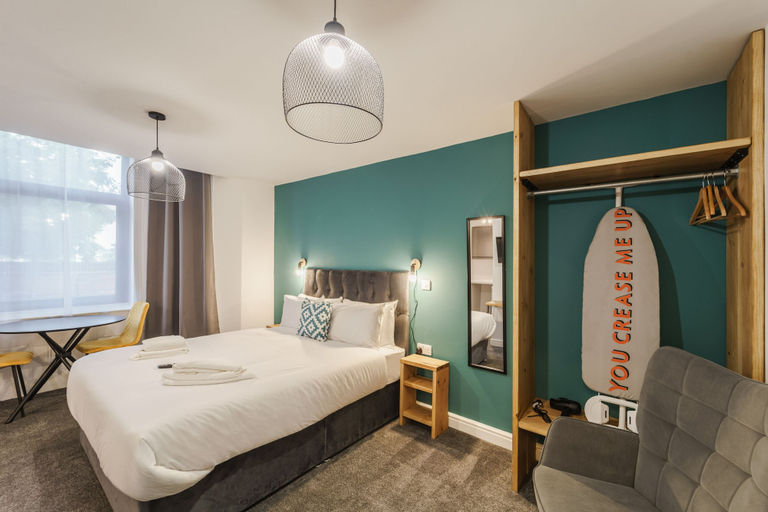 Bedroom 1, Deluxe Studio Apartments, Derby