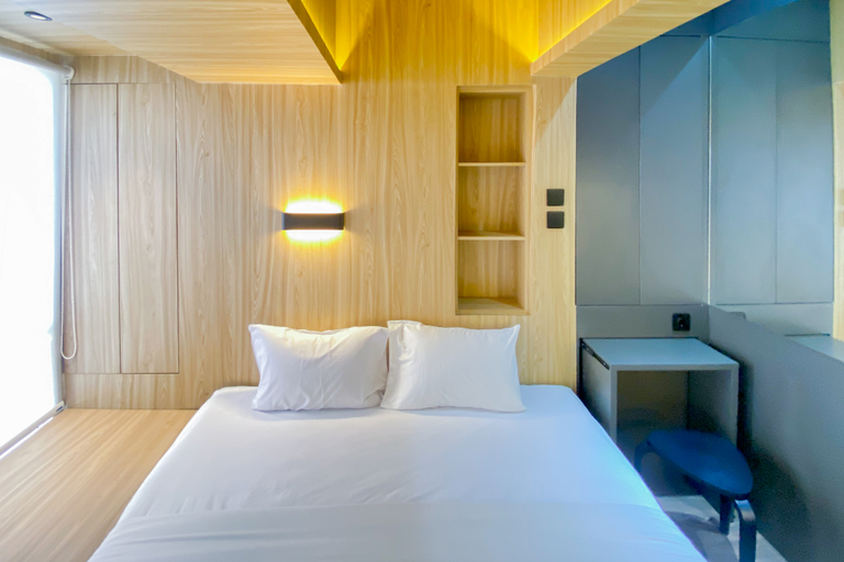 Bedroom 2, Comfortable Studio Apartment at Tokyo Riverside PIK 2 By Travelio, Tangerang
