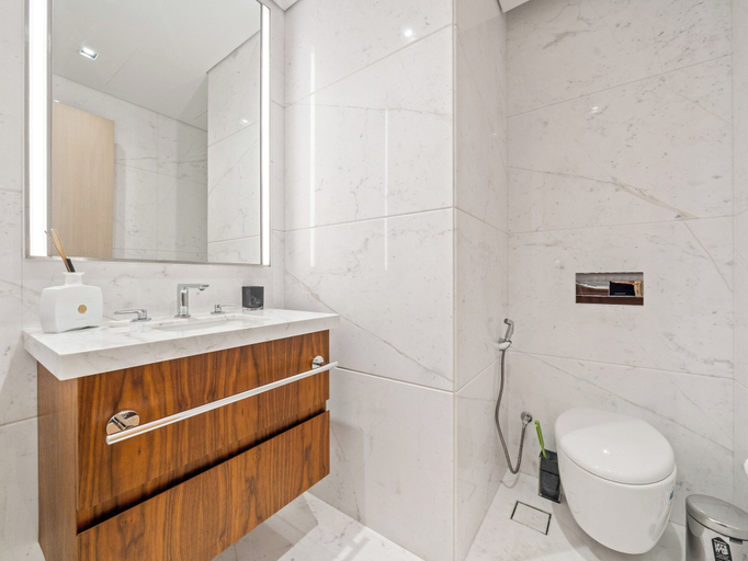 Bathroom 3, Elegant Apartment Amidst Vibrant Area with Balcony, Dubai