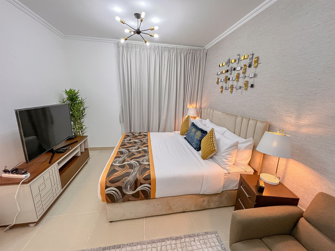 Bedroom 2, Cosmos Living Luxurious Studio Near Mari, Dubai