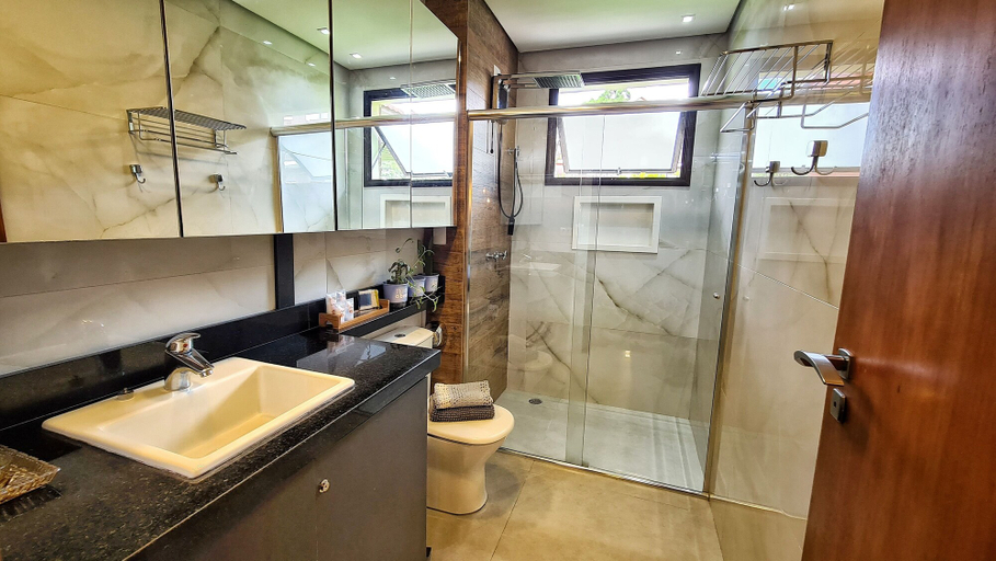 Bathroom, Loft Lindo com Ar Condic, WIFI, Perto de Capivari, Campo Limpo Paulista