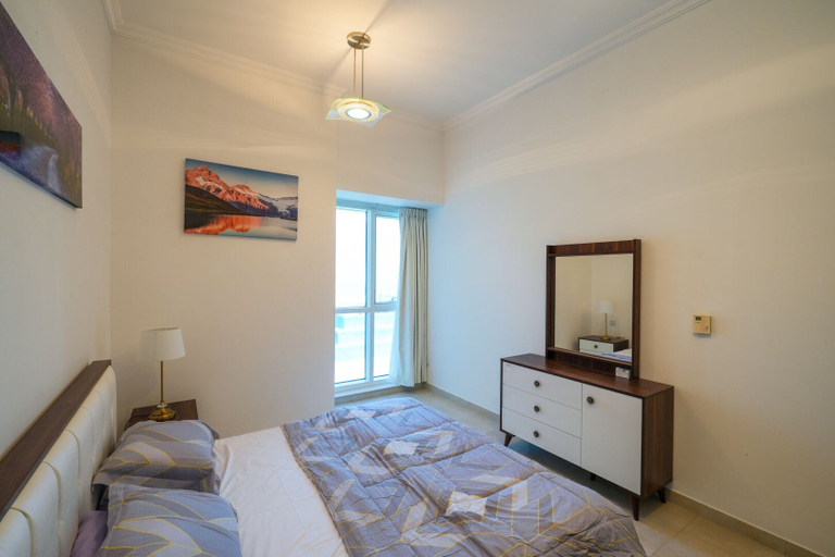 Bedroom 3, Yogi - Incredible 2BR with Balcony and Burj Khalifa Views, Dubai